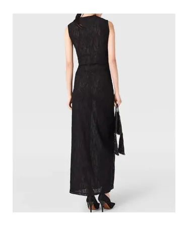 Sleeveless Crewneck Lace Midi Dress