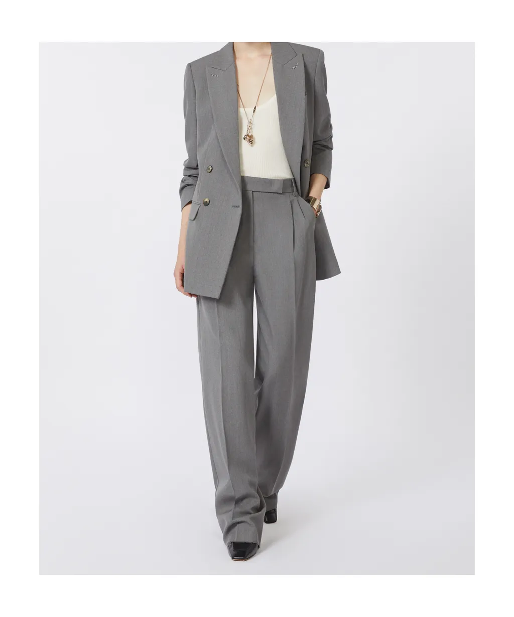 Wool Wide-Leg Trousers