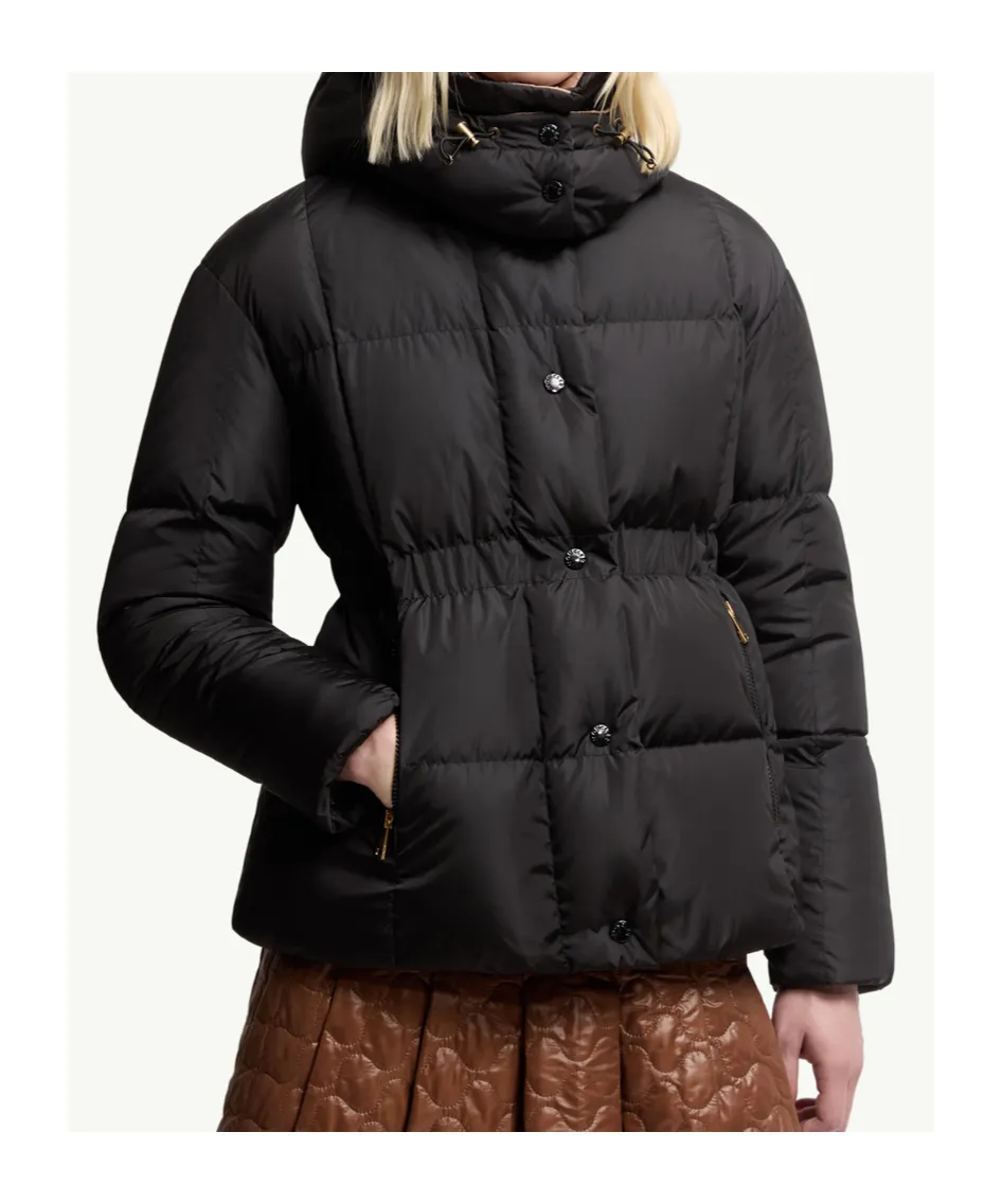Agneux Square-Quilted Hooded Short Down Jacket