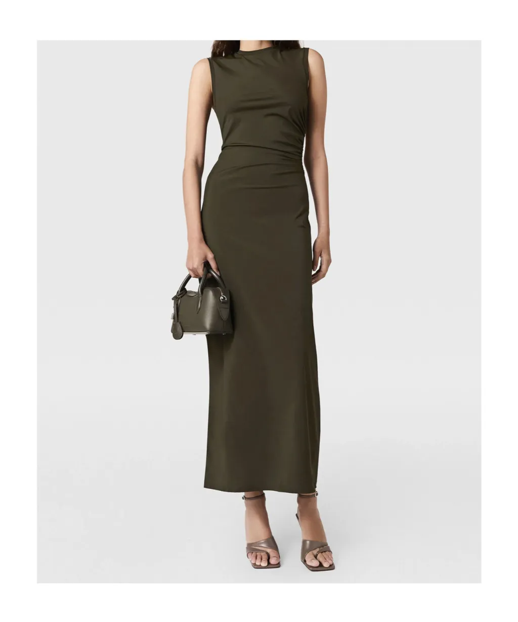 Stella Mccartney Sleeveless Crewneck Twist Mesh Midi Dress