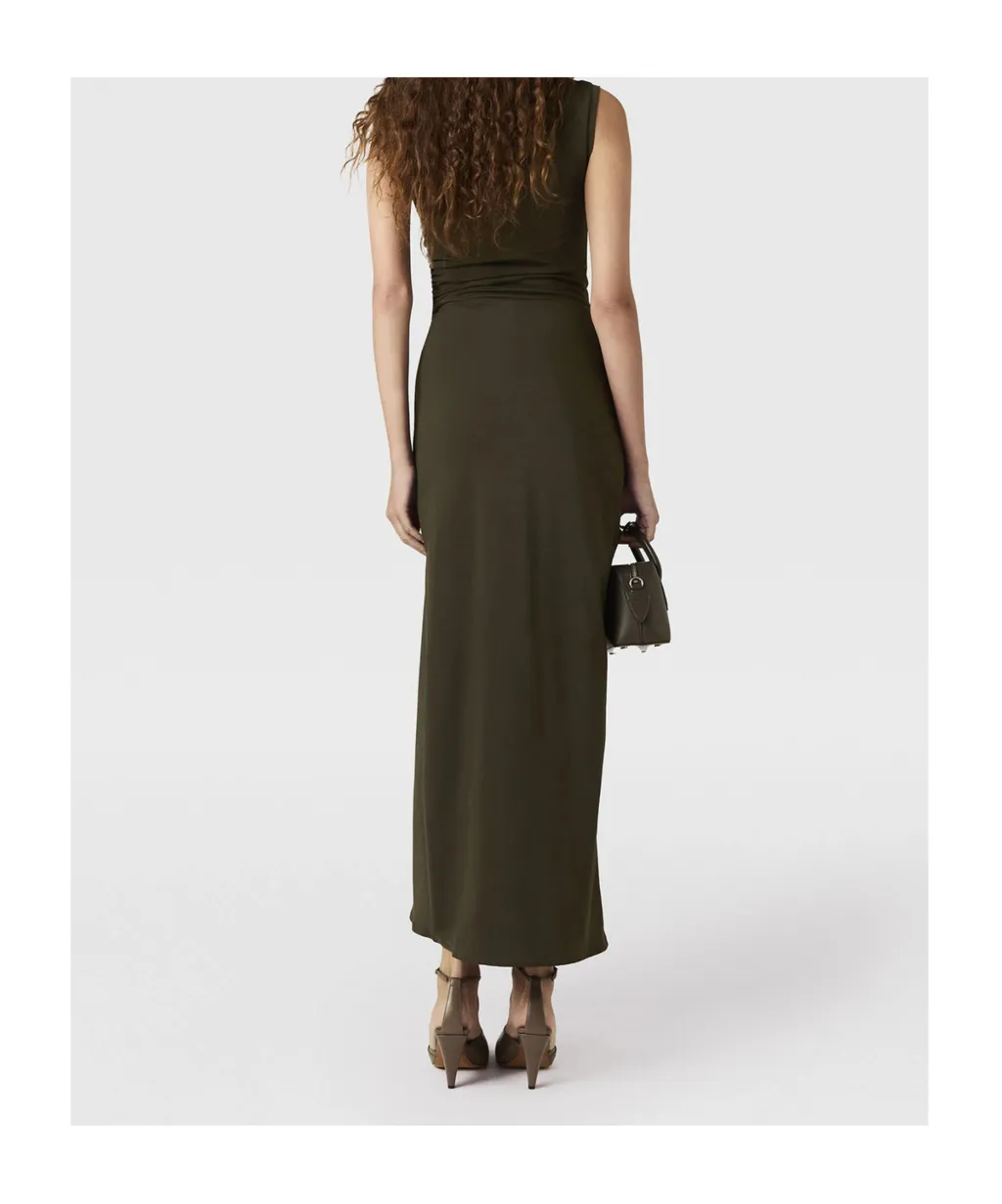 Stella Mccartney Sleeveless Crewneck Twist Mesh Midi Dress