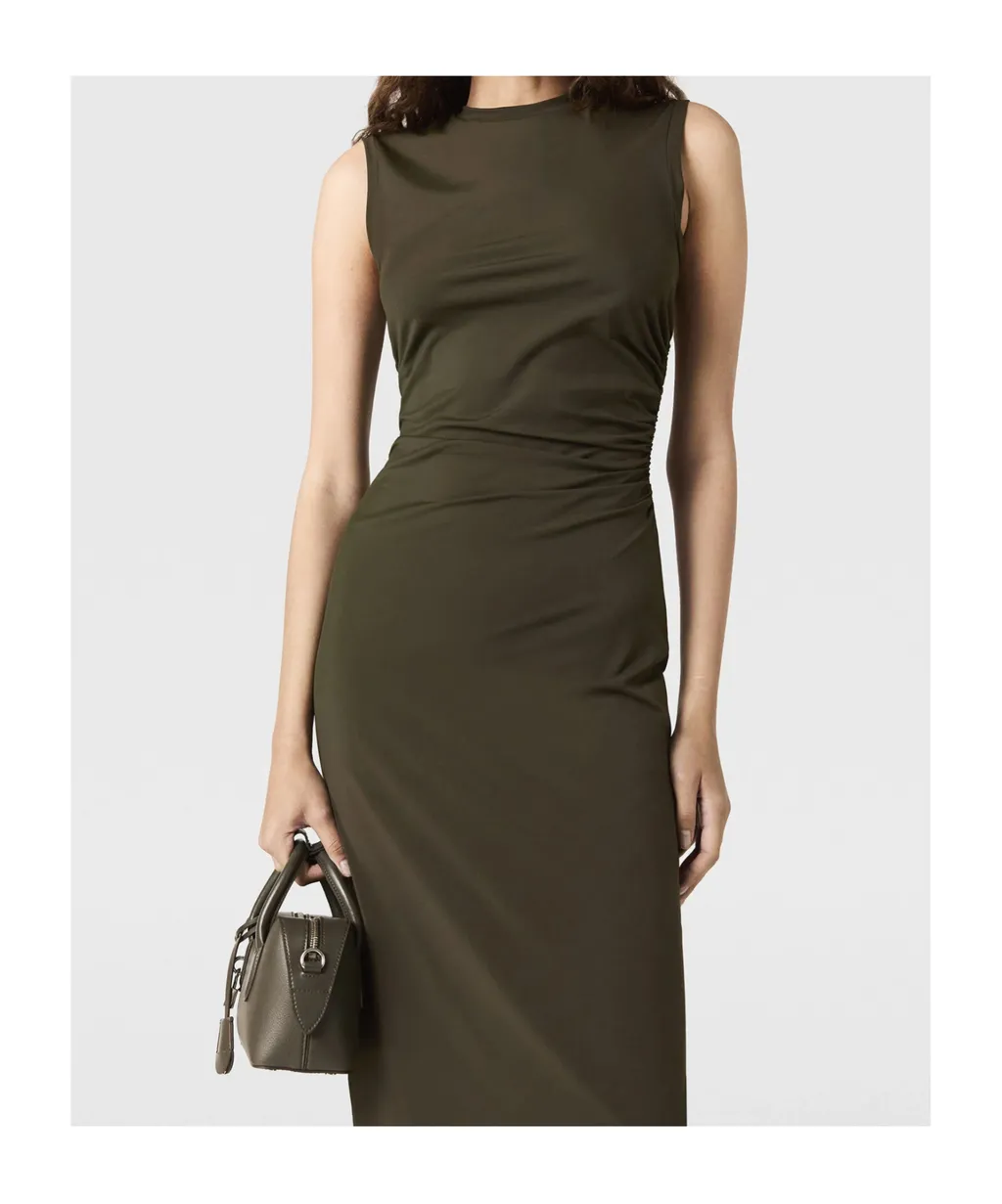Stella Mccartney Sleeveless Crewneck Twist Mesh Midi Dress