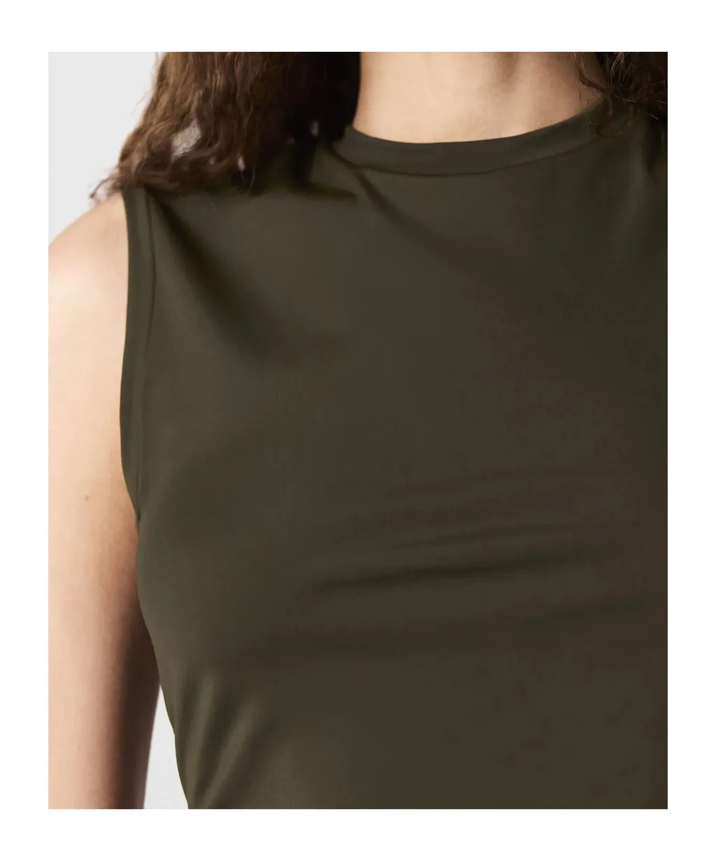 Stella Mccartney Sleeveless Crewneck Twist Mesh Midi Dress