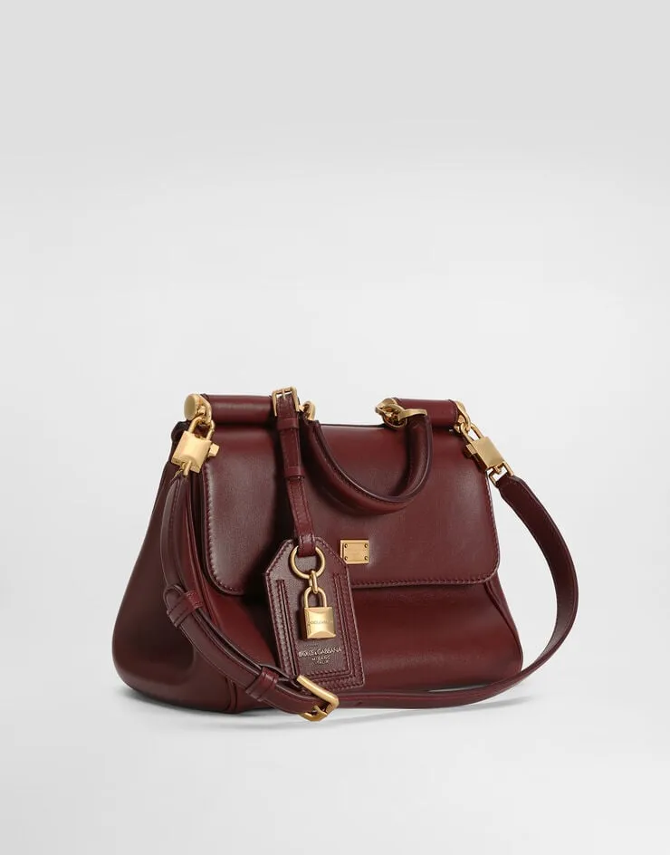 Medium Sicily Padlock-Embellished Leather Handbag