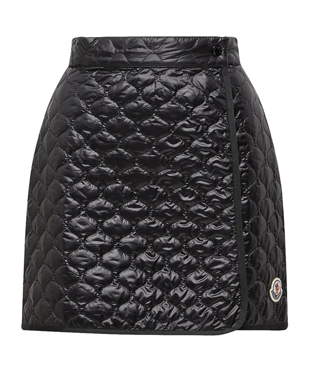 Square-Quilted Padded Mini Skirt