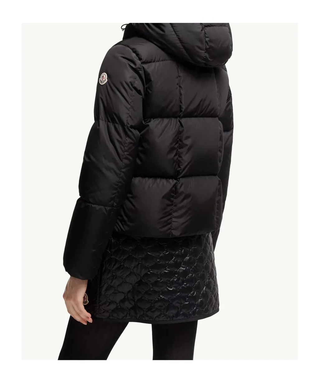 Castelnou Square-Quilted Hooded Short Down Jacket