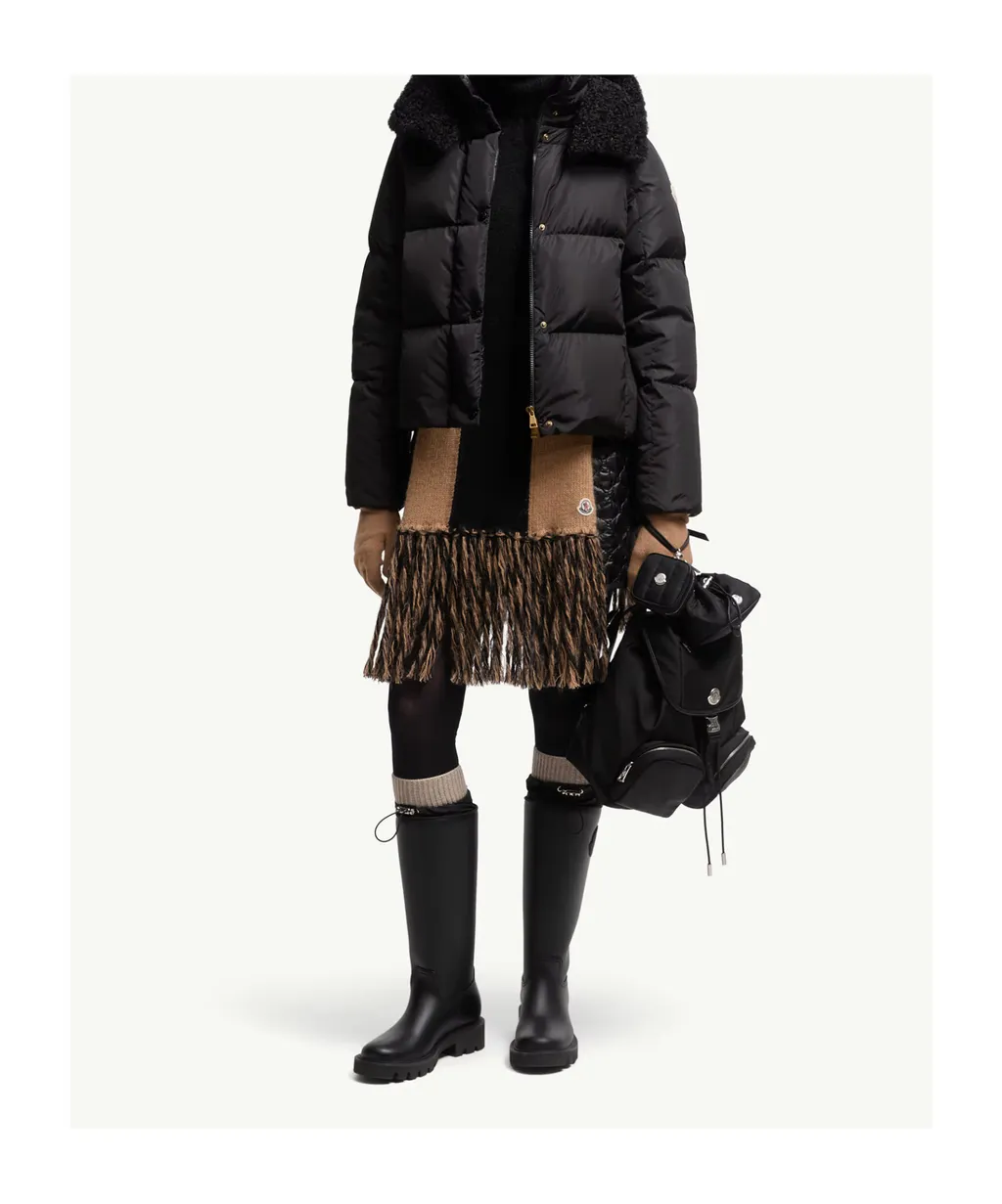 Castelnou Square-Quilted Hooded Short Down Jacket