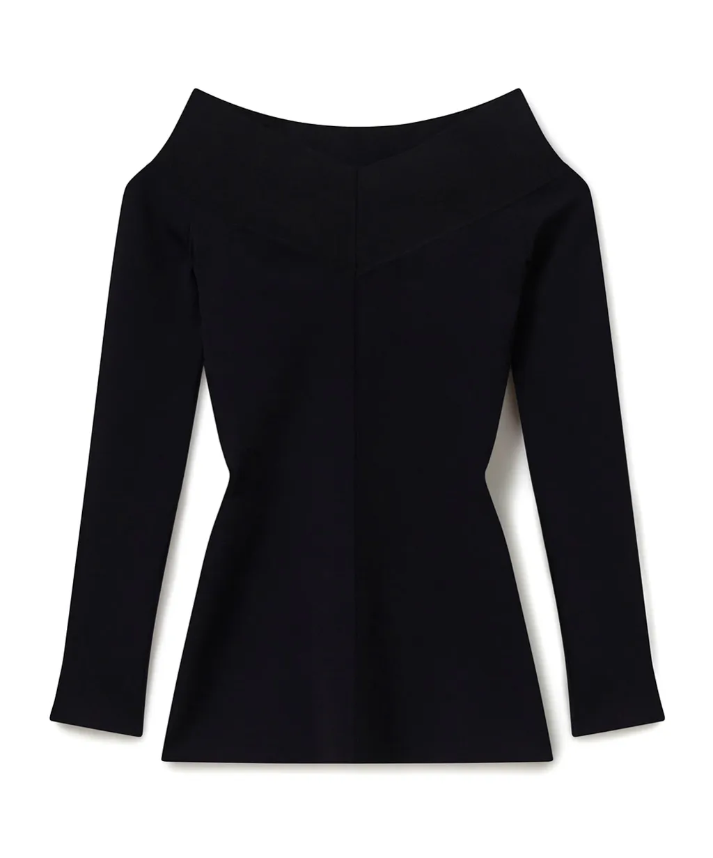 Stella Mccartney Straight-Neck Long-Sleeve Top