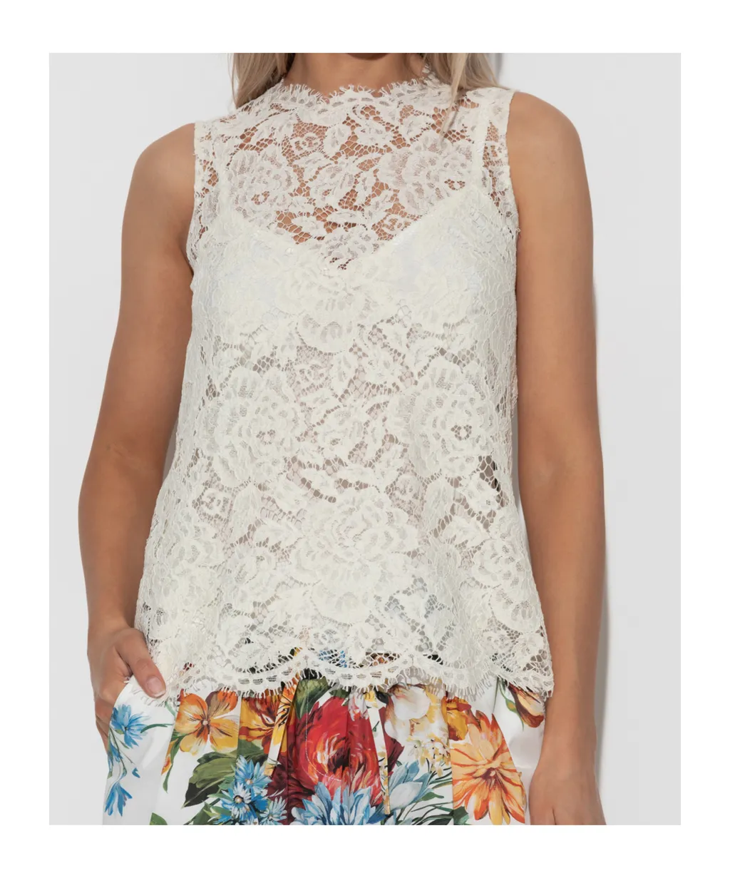 Lace-Detailing Top