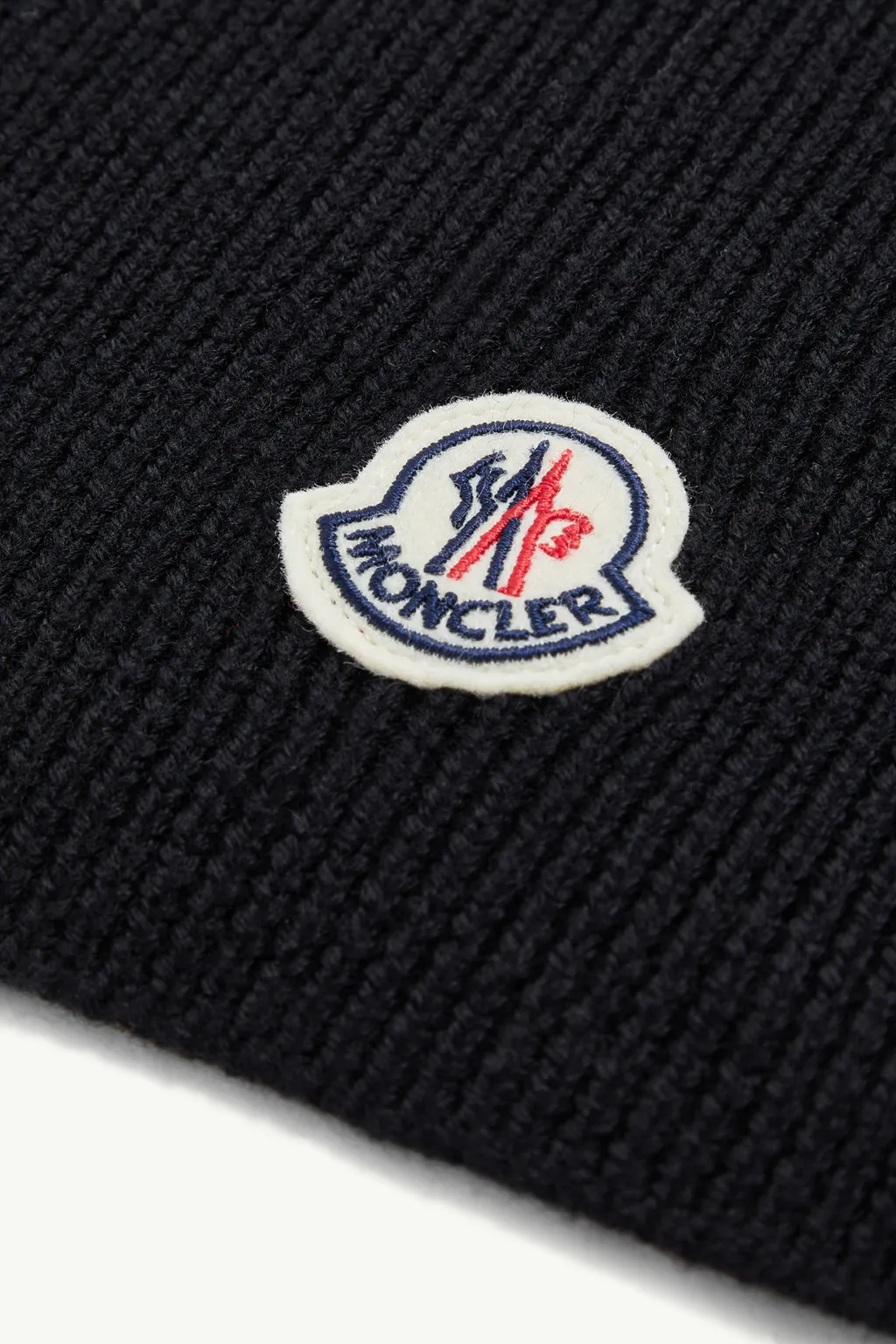 Moncler Logo Patch Ribbed Scarf