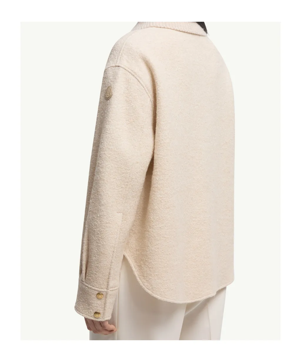 Moncler Logo Patch Zip-Up Shirt