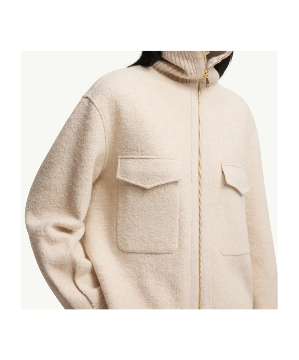 Moncler Logo Patch Zip-Up Shirt