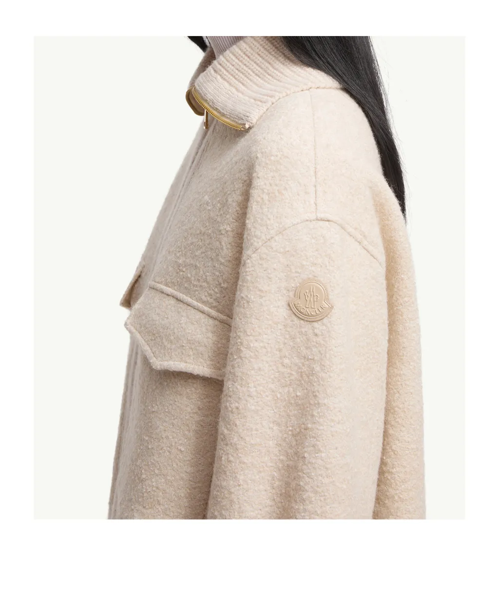 Moncler Logo Patch Zip-Up Shirt