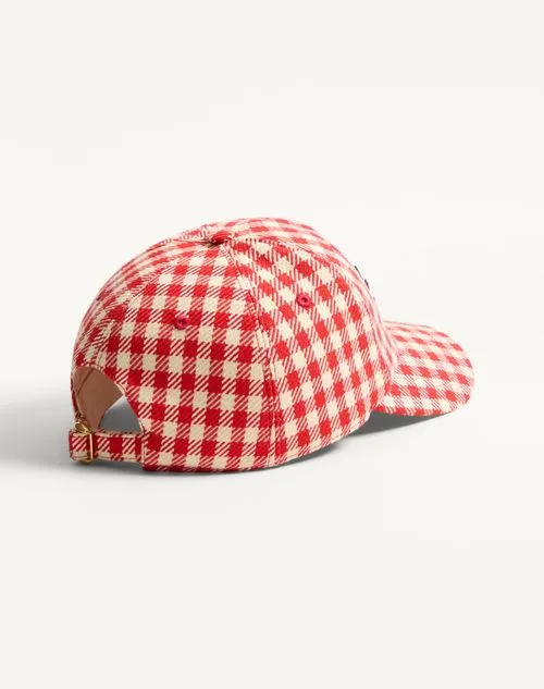 Valentino	Logo Embroidered Checked Baseball Cap