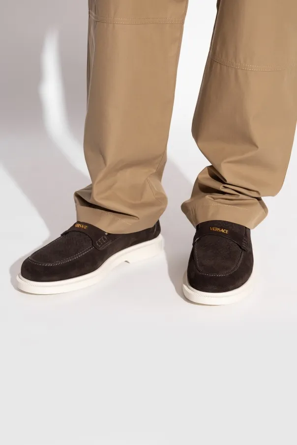 Versace Round-Toe Slip-On Loafers
