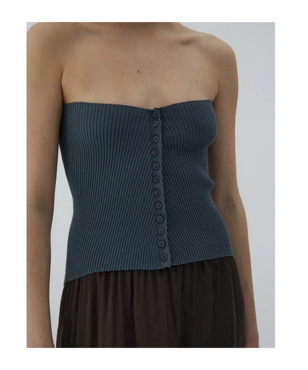 Paloma Wool Aquamela Fitted Ribbed Top