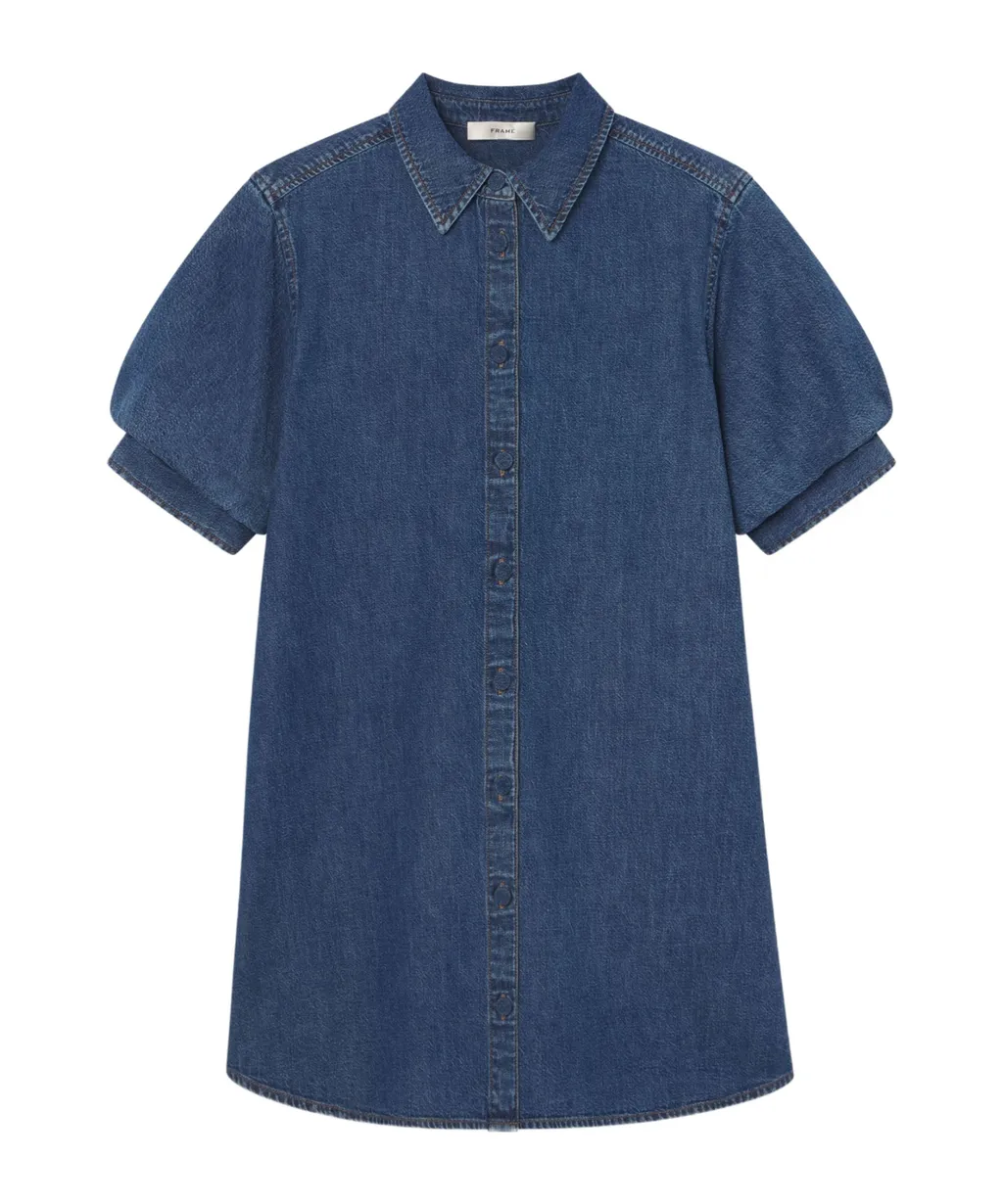 Short-Sleeved Denim Dress