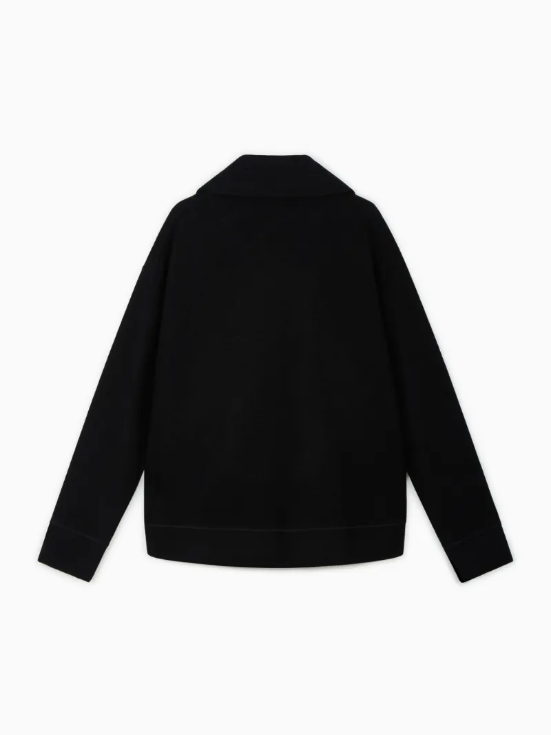 Jil Sander Front Zipped Felted Sweatshirt