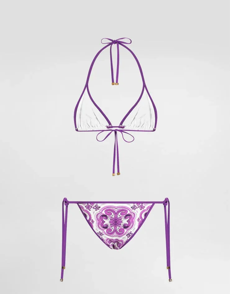 Dolce & Gabbana Majolica Printed Bikini Set