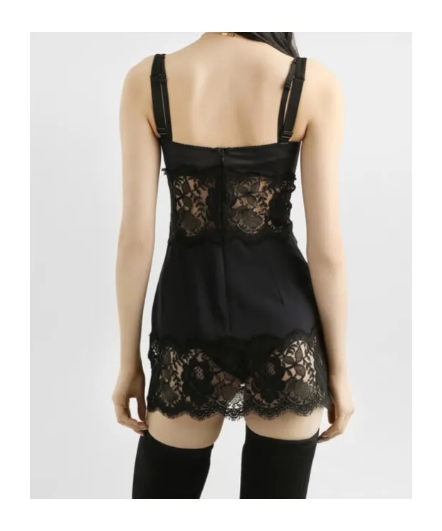 Dolce & Gabbana Lace Panelled Midi Dress
