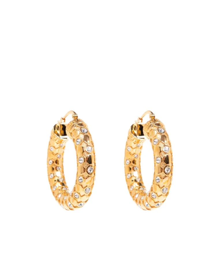 Versace Greca-Engraved Embellished Earrings