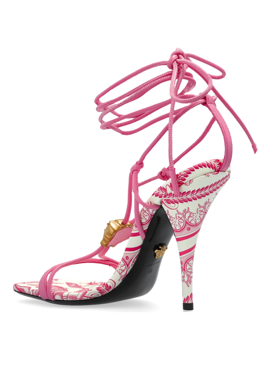 Versace Square-Toe Heeled Sandals