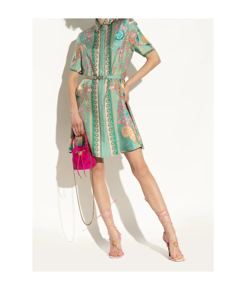 Versace Square-Toe Heeled Sandals