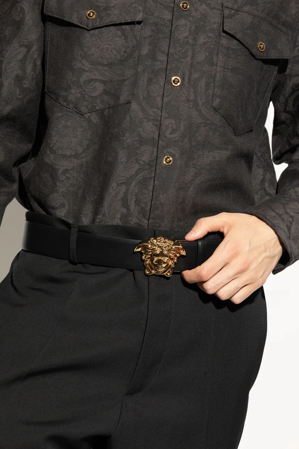 Versace Medusa-Motif Reversible Buckle Belt