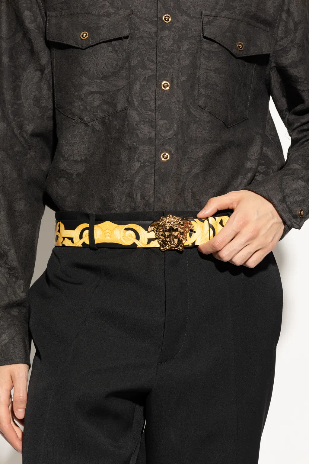 Versace Medusa-Motif Reversible Buckle Belt