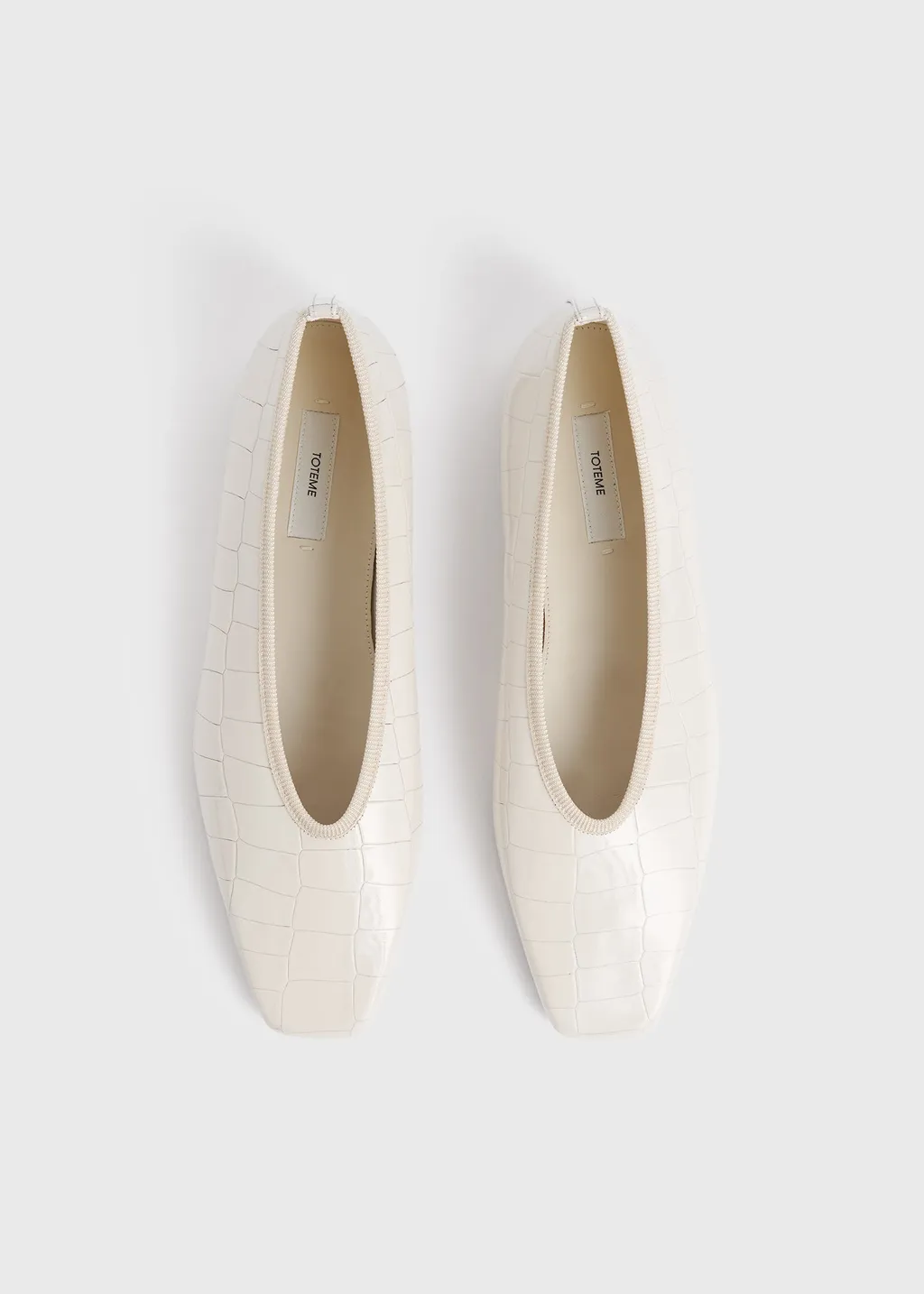 Crocodile-Embossed Ballet Flats
