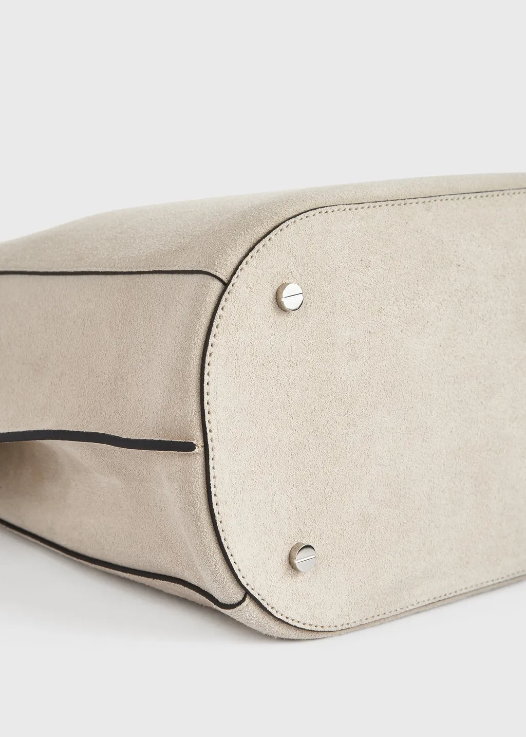 Belted Suede Bucket Bag