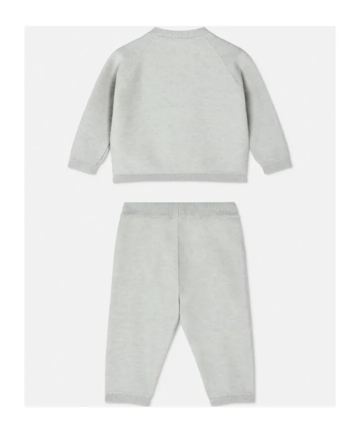 Embroidered-Logo Trousers Set