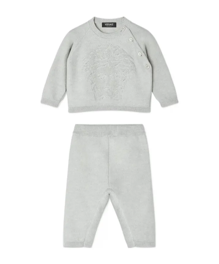 Embroidered-Logo Trousers Set