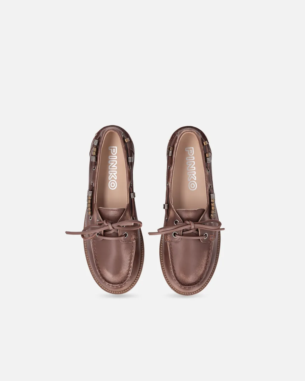Logo-Lettering Lace-Up Loafers