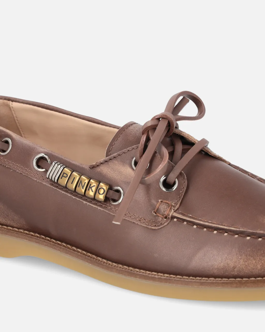 Logo-Lettering Lace-Up Loafers