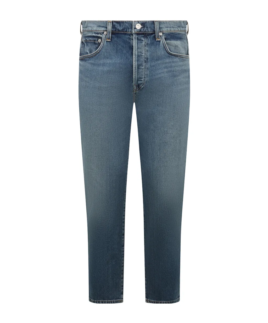 Straight-Leg Washed Jeans