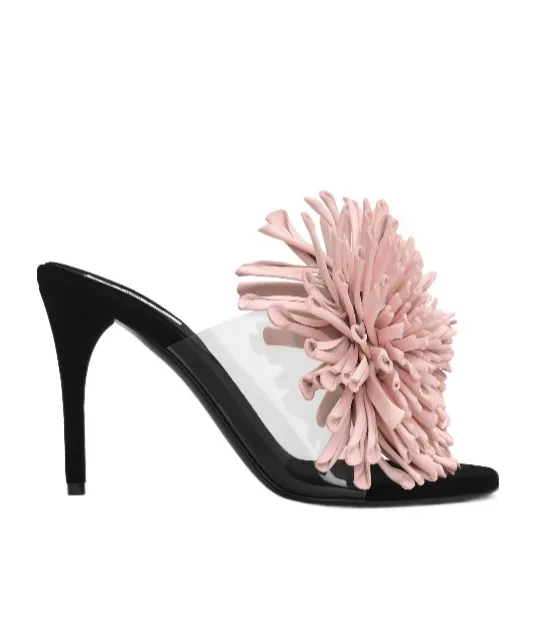 Asymetric Heel Sandals In Lambskin