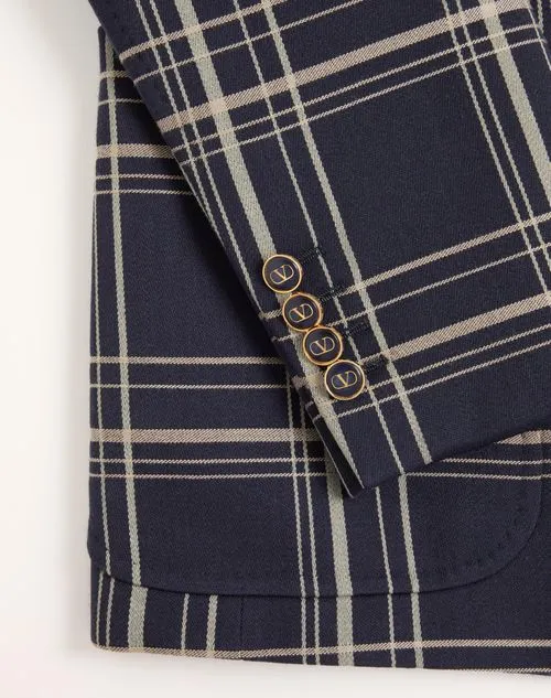 Checked Double-Breasted Blazer