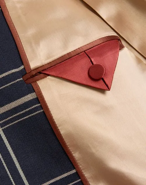 Checked Double-Breasted Blazer
