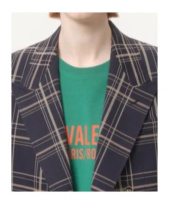 Checked Double-Breasted Blazer