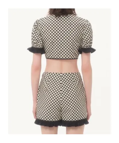 Printed Polka Dot Poplin Top