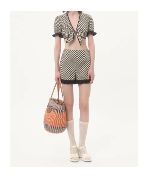 Printed Polka Dot Poplin Top