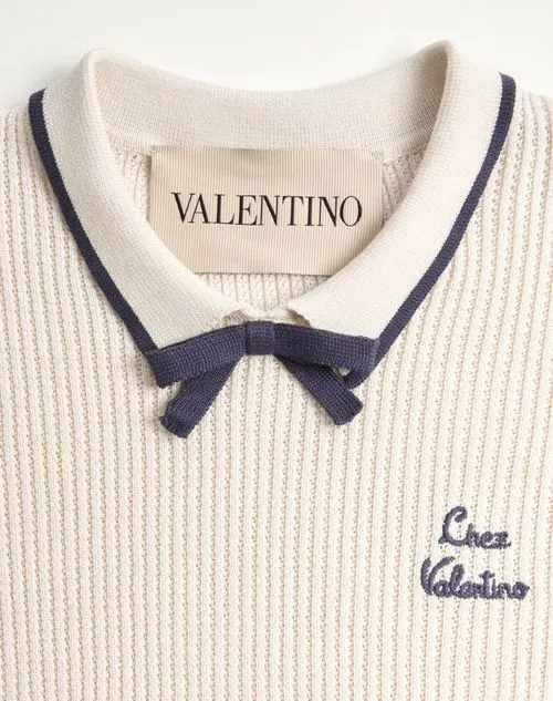 Valentino	Bow Detailed Short-Sleeved Jumper