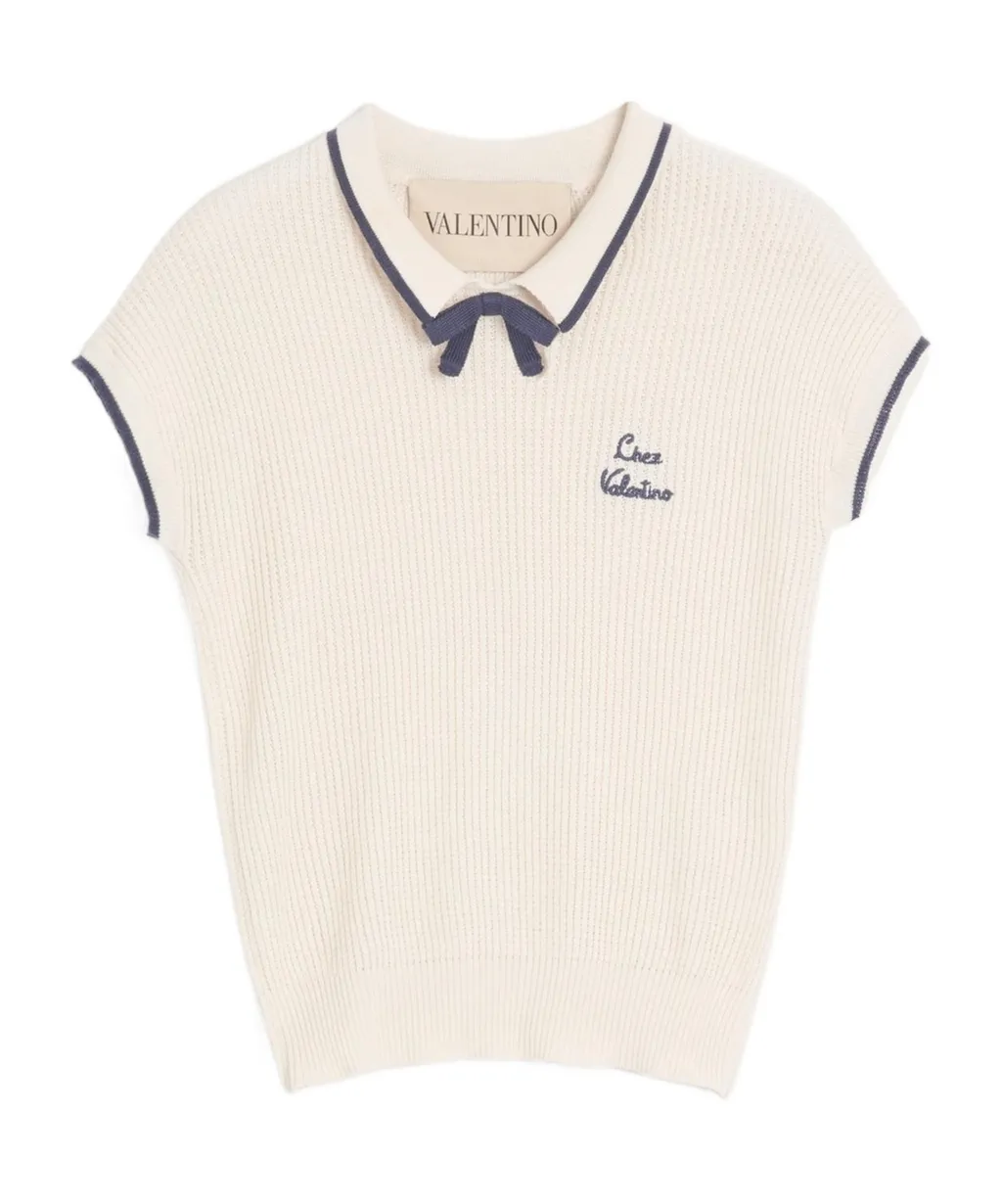 Valentino	Bow Detailed Short-Sleeved Jumper