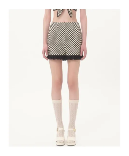 Polka Dots Print Poplin Shorts