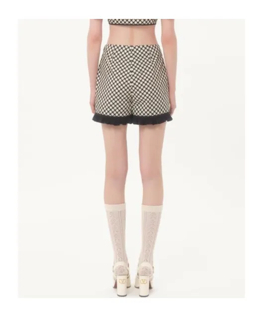 Polka Dots Print Poplin Shorts