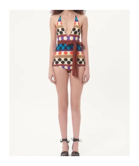 V-Neck Sleeveless One-Piece Swimsuit