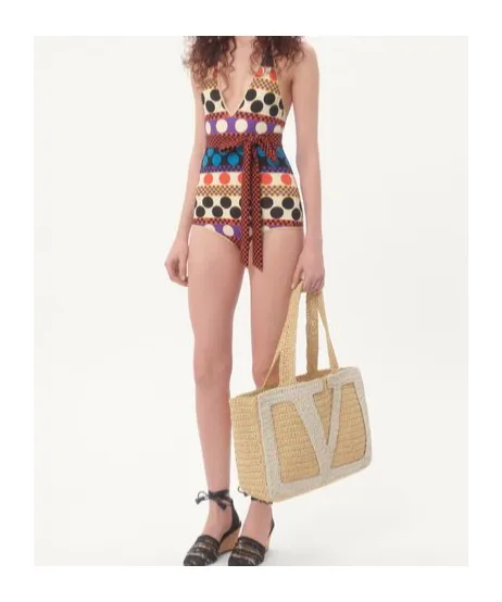 V-Neck Sleeveless One-Piece Swimsuit