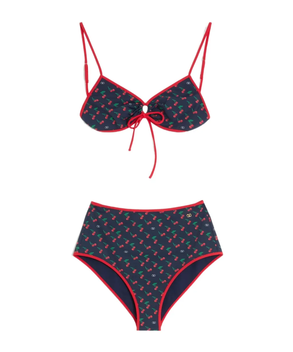 Valentino Vlogo Signature Cherryfic Printed Bikini Set