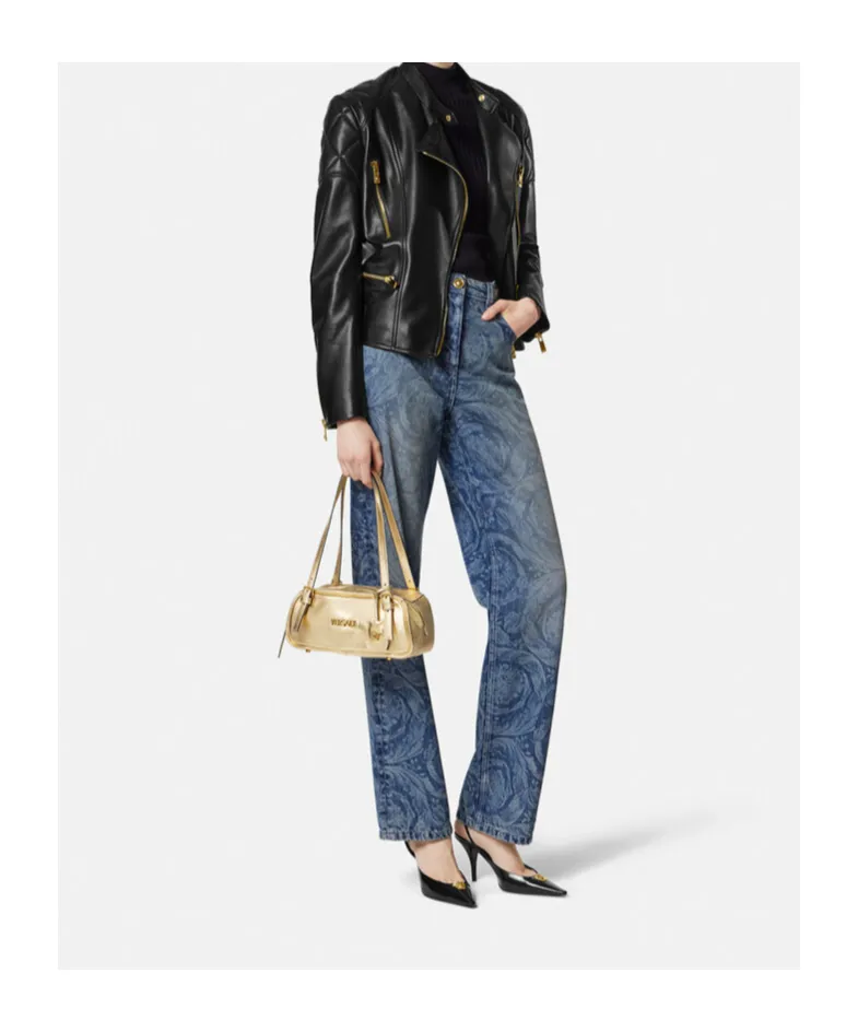 Versace Logo-Tag Bowling Shoulder Bag